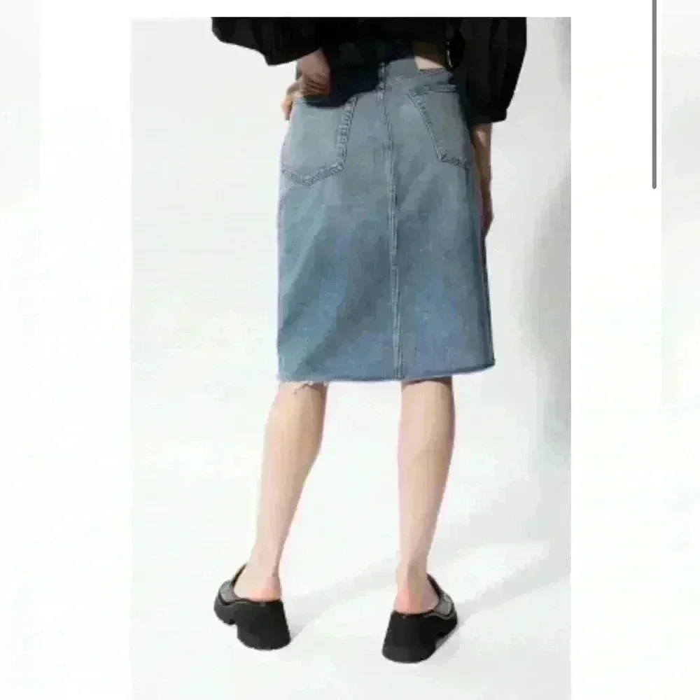 Rag & Bone BLUE Denim skirt with slit SZ 29 Org. $219 Farrow